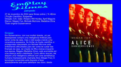 Alice - Subservience (2024) Mega Fox # Ficção Científica, Suspense